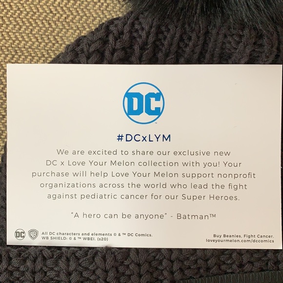 Love Your Melon Batman Black Pom Beanie - Picture 6 of 13